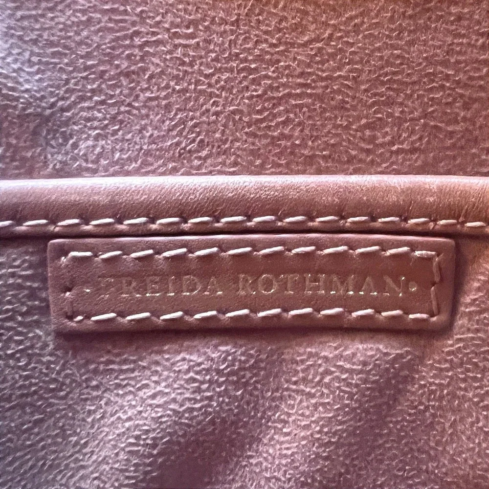 Freida Rothman Quilted Leather Crossbody Bag and Zip Wallet Set Mauve Brown Gold